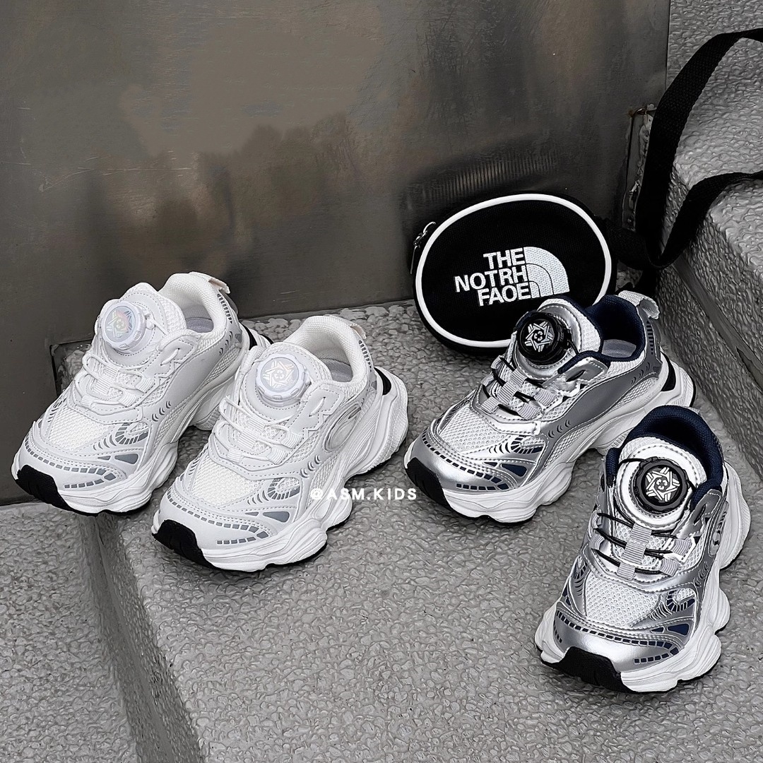 泰兰尼斯【断码】儿童鞋子男童网面运动鞋2025春秋新款旋转扣跑步鞋