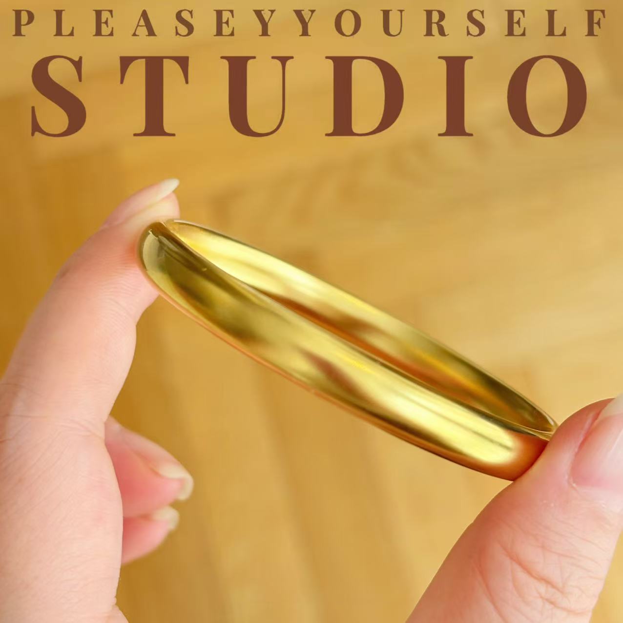 铜合金手镯 「泥鳅背」夏苒原创设计经典百搭金色复古手镯