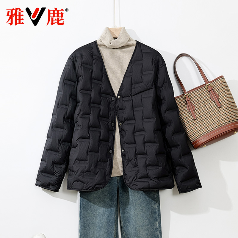 雅鹿旗舰店正品2025新款轻薄羽绒服女秋冬显瘦韩版百搭女士外套潮