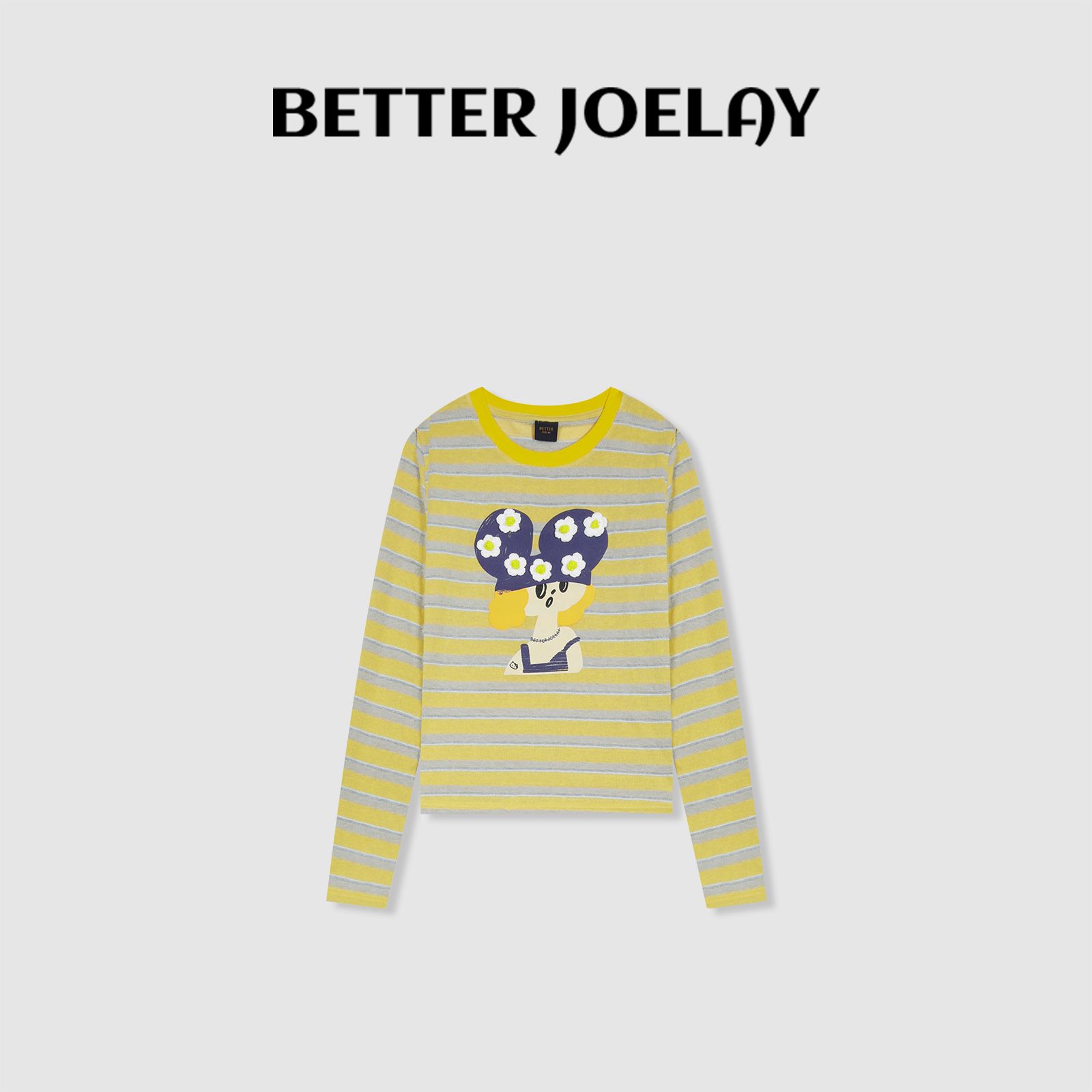 BETTER JOELAY-【蛋黄雏菊】时尚百搭休闲T恤长袖慵懒简约KH3620