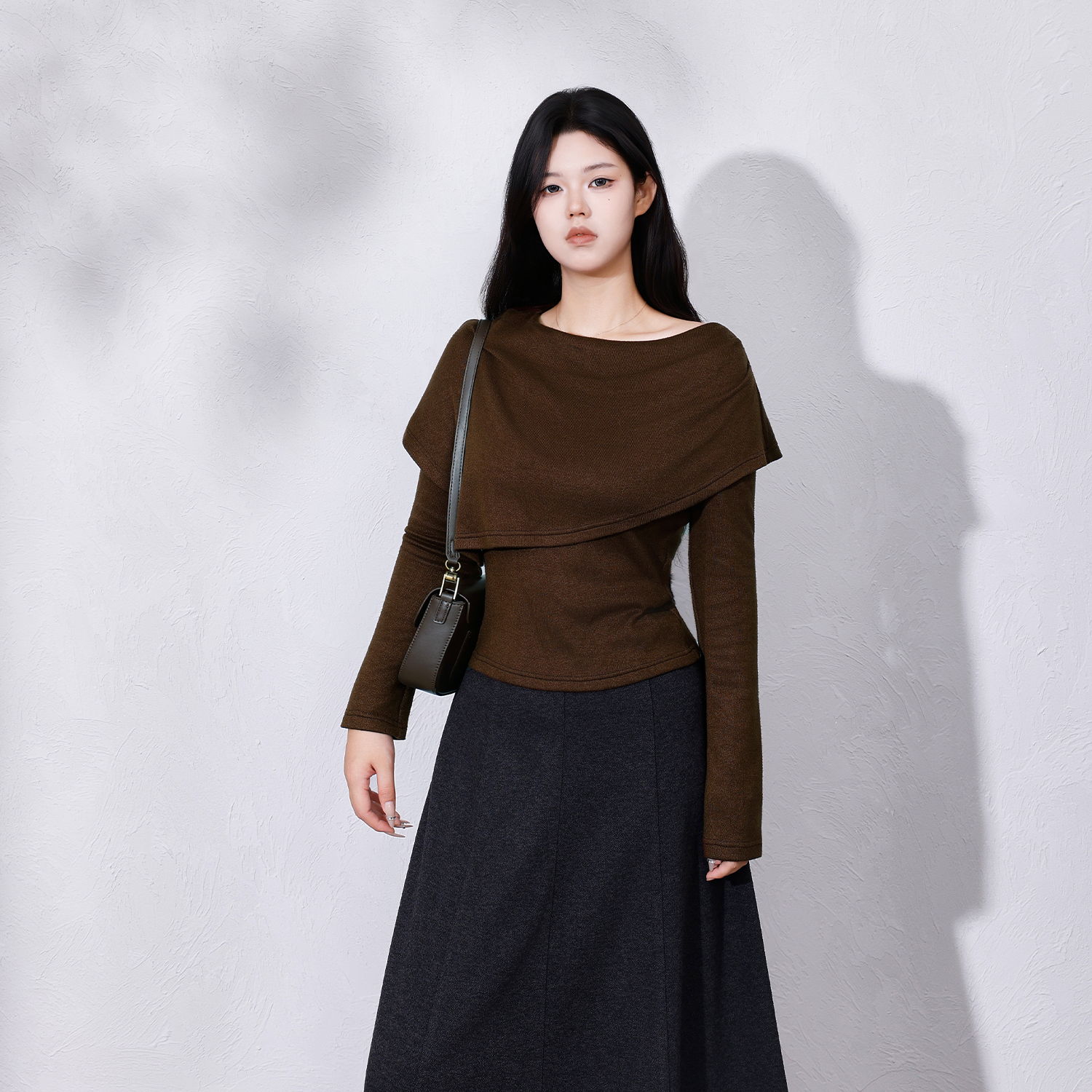 【安妮信札】蛋妹大码女装微胖mm秋冬显瘦上衣针织衫毛衣DM33693