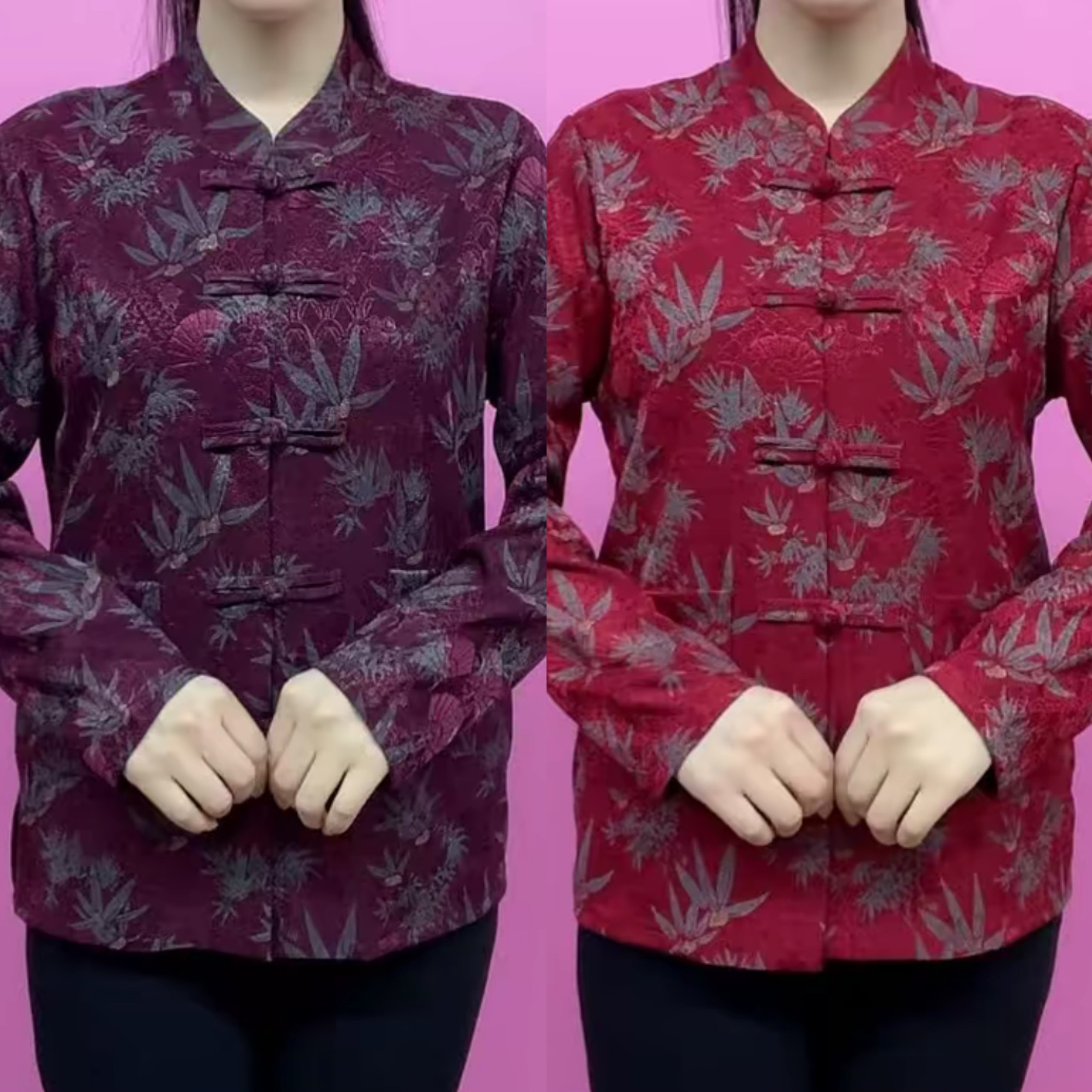 春季新款立领盘扣妈妈开衫