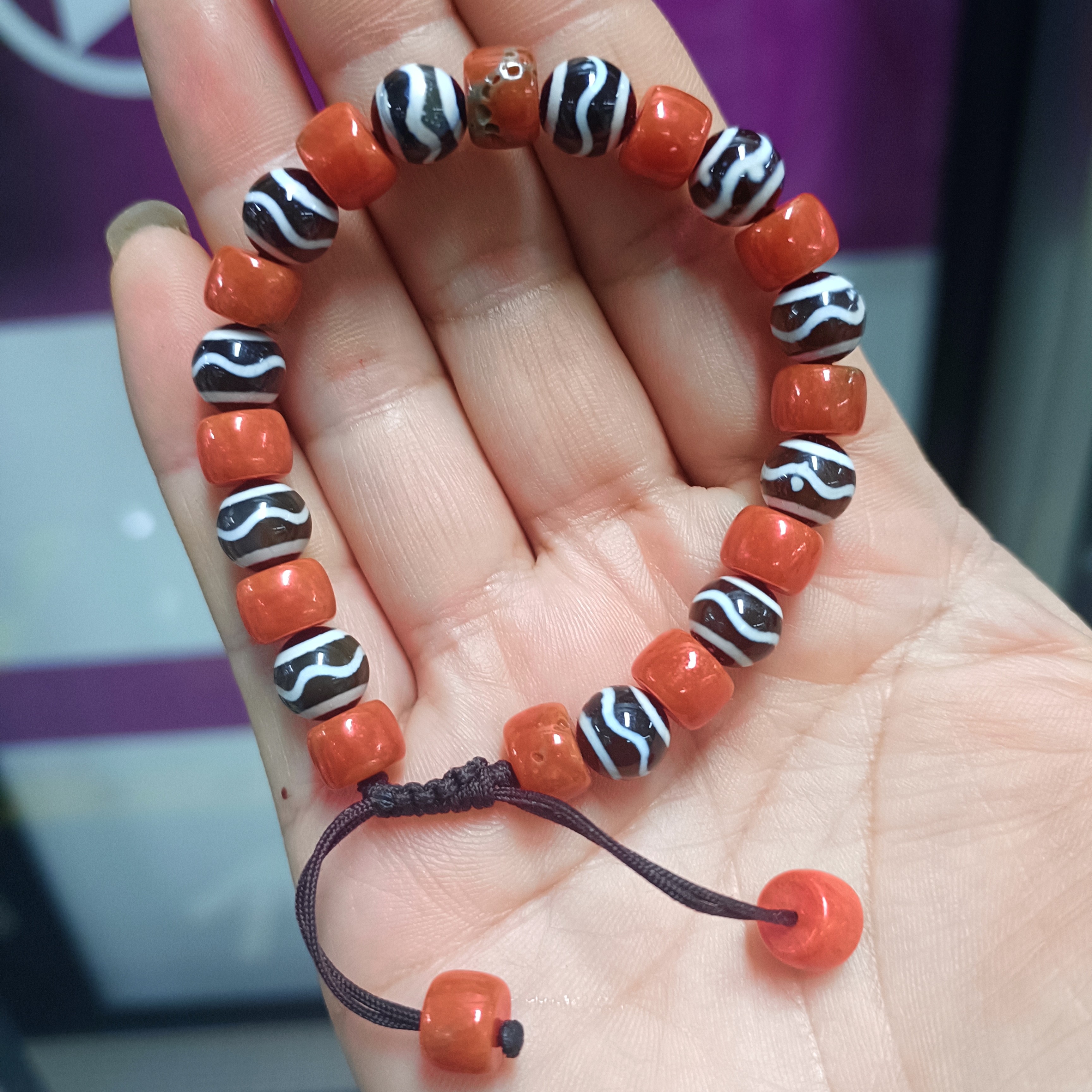 非金属亚克力手链 藏族女士手链饰品手串仿珊瑚8mm价格实惠百搭