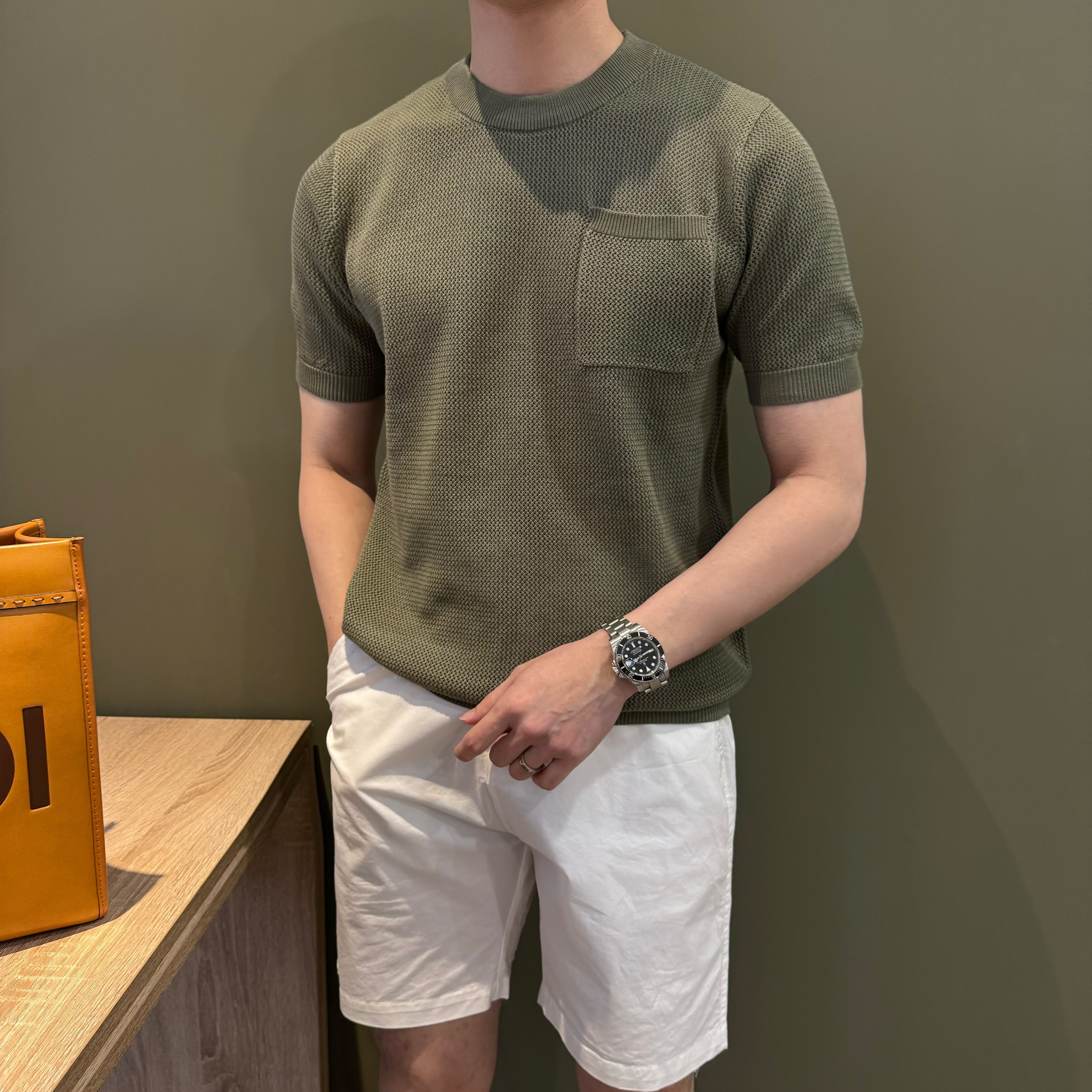 WUSHE物社【镂空透气】夏季男士休闲短袖针织衫冰爽凉感简约半袖T恤