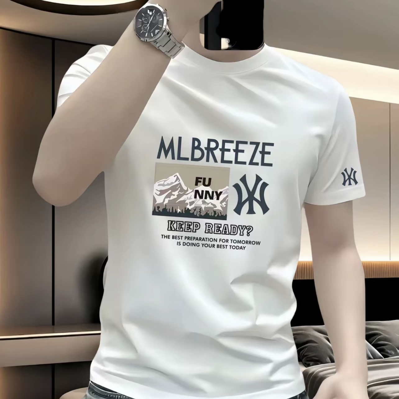 美式潮流短袖t恤圆领纯棉重磅上衣新款男女同款潮牌ins打底衫T恤