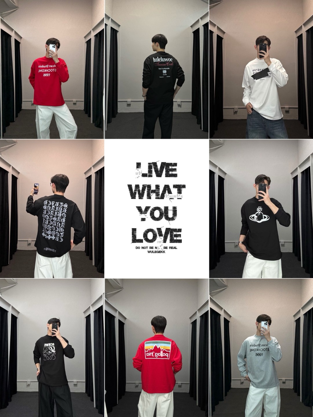 2025新款轻奢T恤秋冬上衣纯棉短袖印花圆领美式个性潮牌长袖T恤