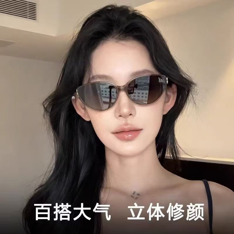 【西藏包邮】复古猫眼墨镜女夏季出游防紫外线显脸小大框太阳镜