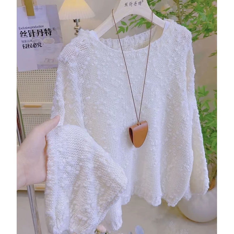 玖十三行减龄新款软糯黄色针织罩衫女秋季洋气显瘦…