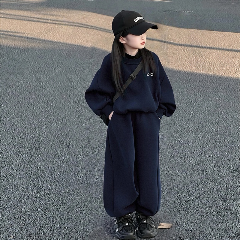 MUMUWU女童卫衣春秋款套装新款女孩中大童运动秋冬加绒洋气两件套