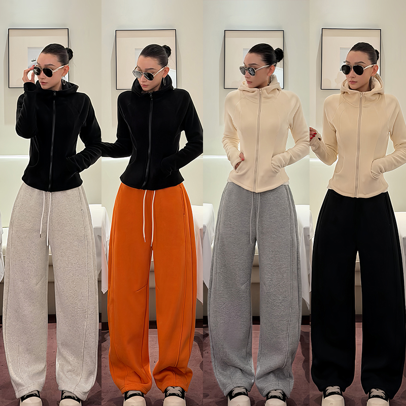 【加绒加厚】25年新款两穿弯刀运动裤秋冬宽松卫裤直筒休闲阔腿束脚