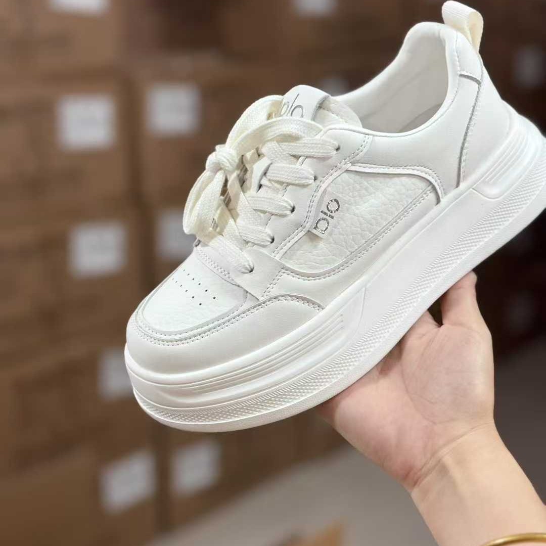 秋季厚底透气低帮休闲时尚运动潮鞋女款百搭真皮