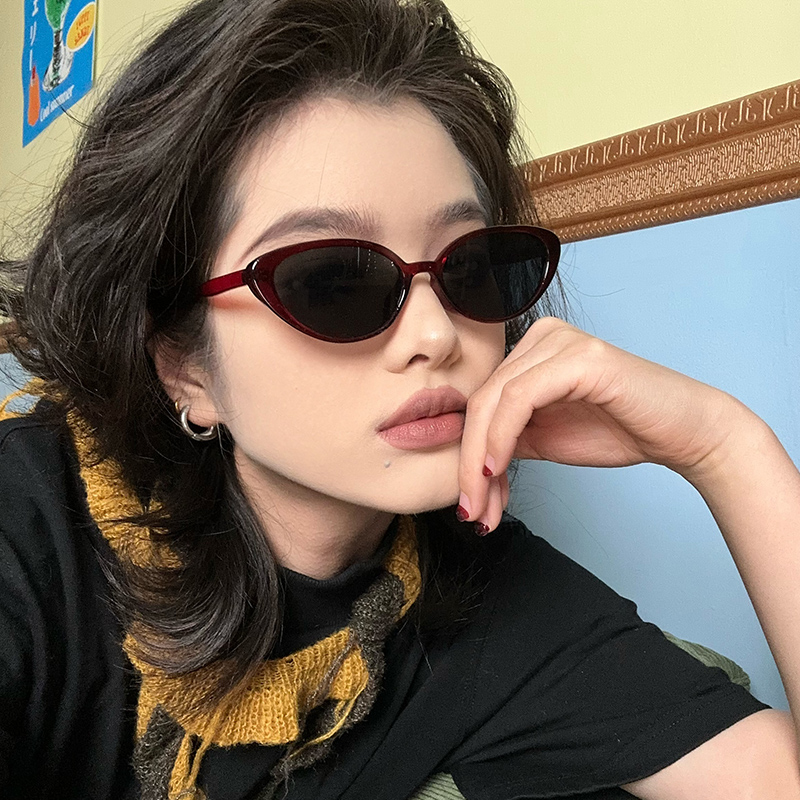 槑槑哒复古猫眼墨镜女高级感防紫外线时尚显瘦太阳眼镜欧美风个性