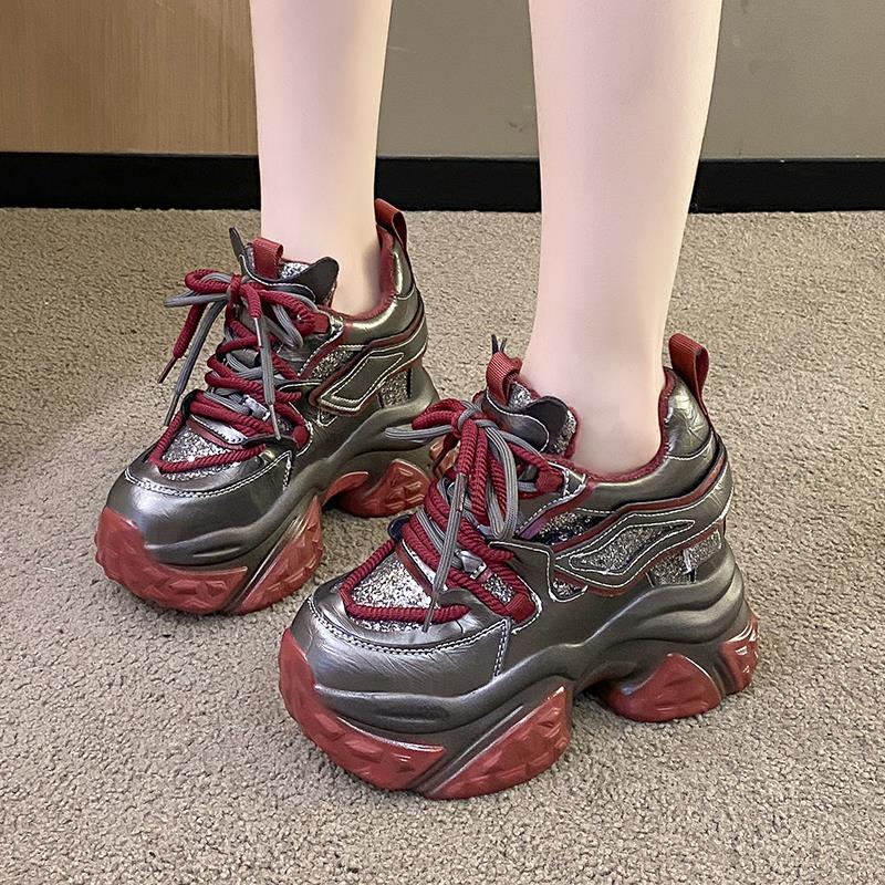【澳门专柜正品】欧洲站内增高老爹鞋女10cm小个子2024秋季新款时尚