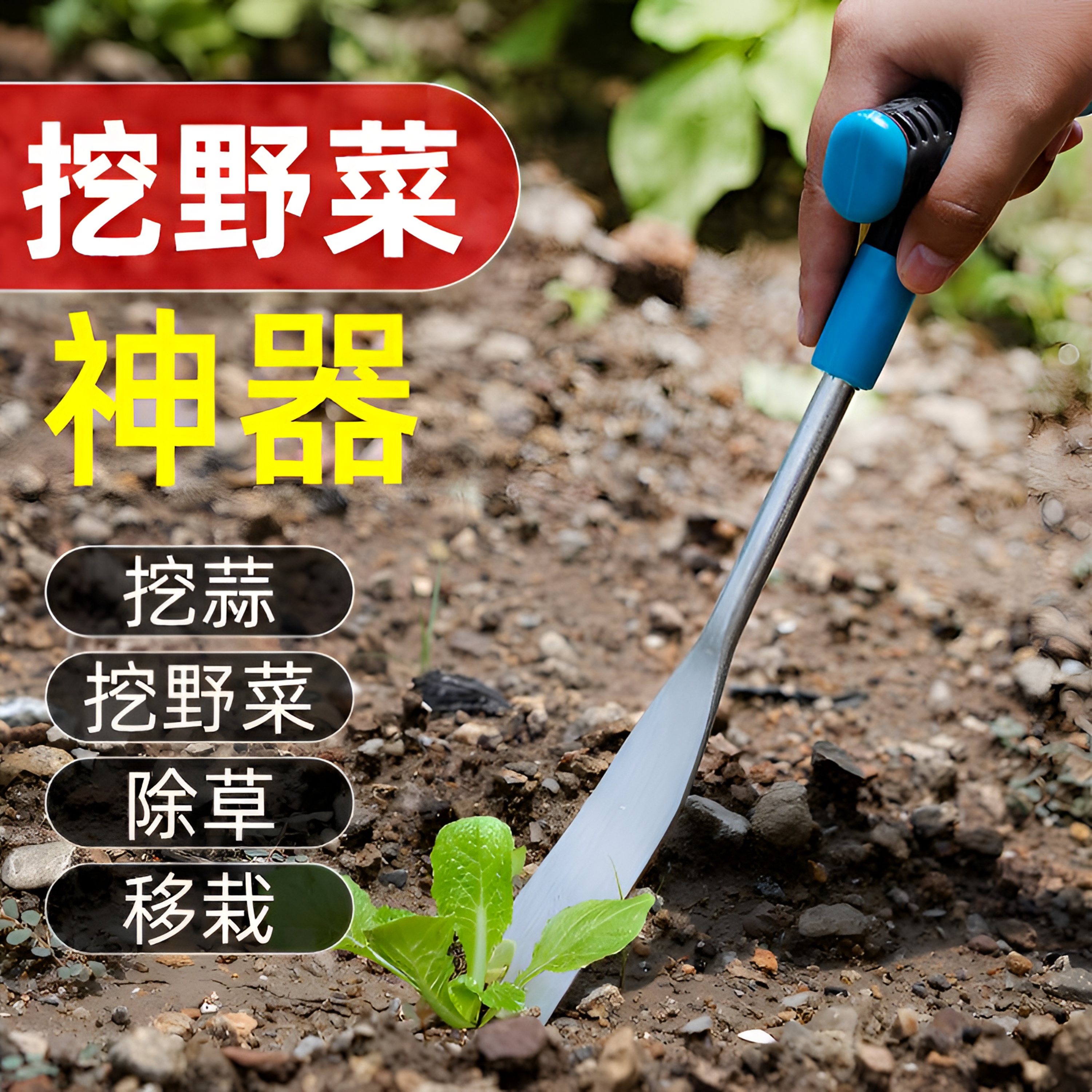 挖野菜神器小铲子挖荠菜除草种菜种花工具松土锰钢铁铲挖菜铁锹铲