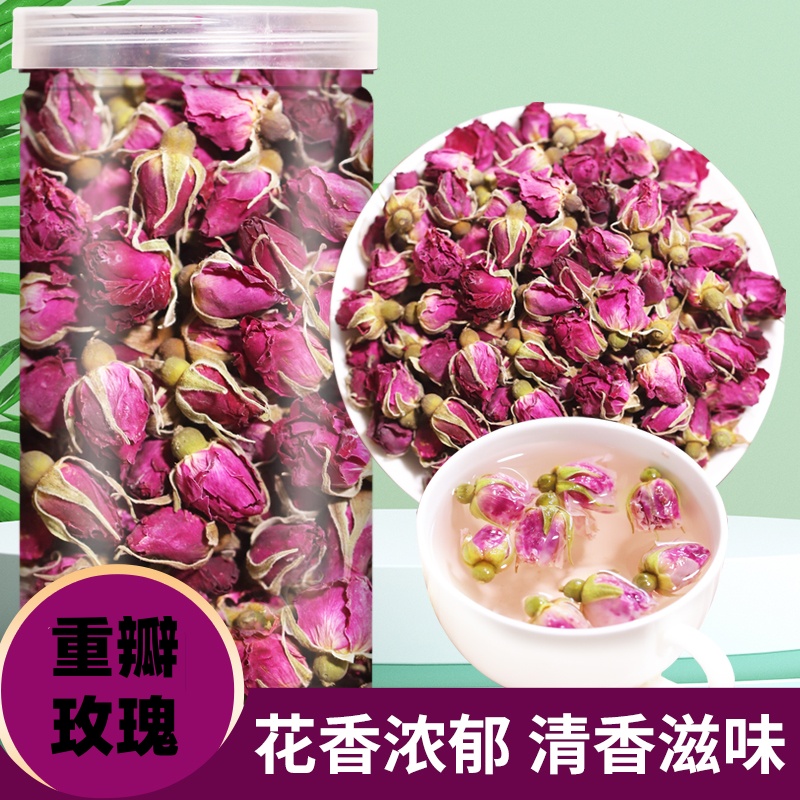 佰茶日记重瓣红玫瑰花蕾低温无硫熏可搭配菊花茶泡茶玫瑰花干泡茶