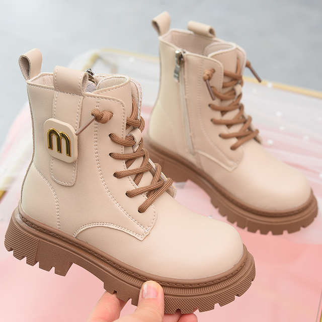 女童短靴真皮马丁靴2025秋冬新款儿童鞋时尚加绒二棉靴英伦风皮靴