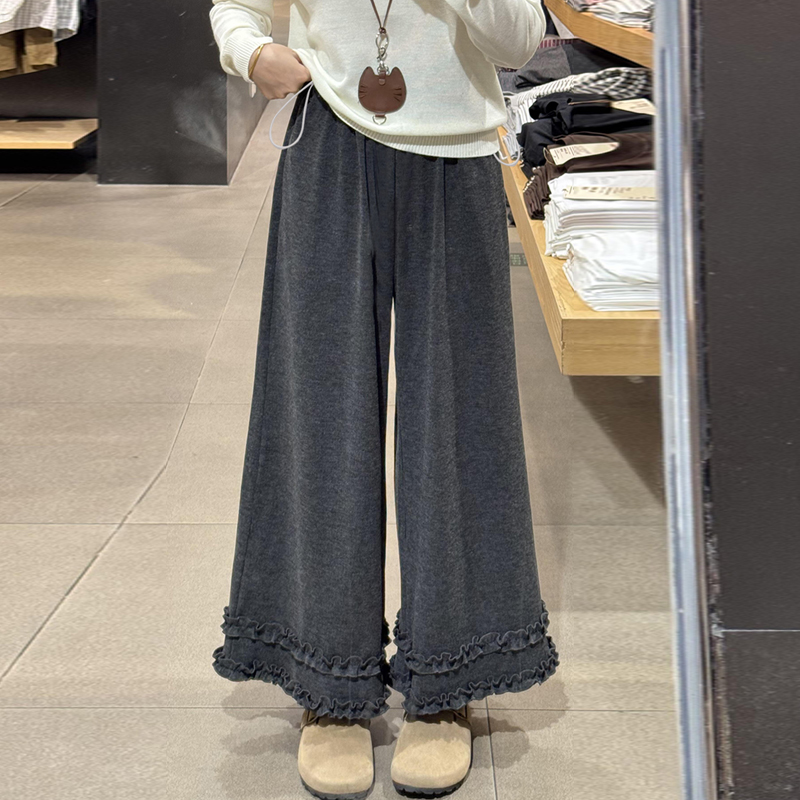 孕妇装孕妇高腰九分糯米裤秋冬宽松慵懒风松弛感软糯垂感休闲阔腿