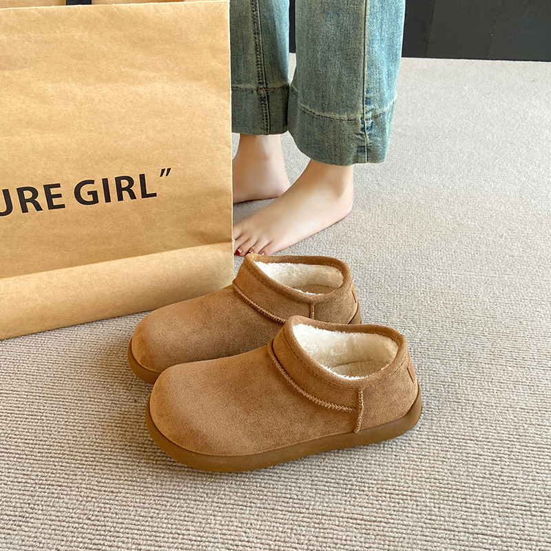 2025全包新款男女款保暖平跟休闲风一脚蹬时尚雪地靴2588 A