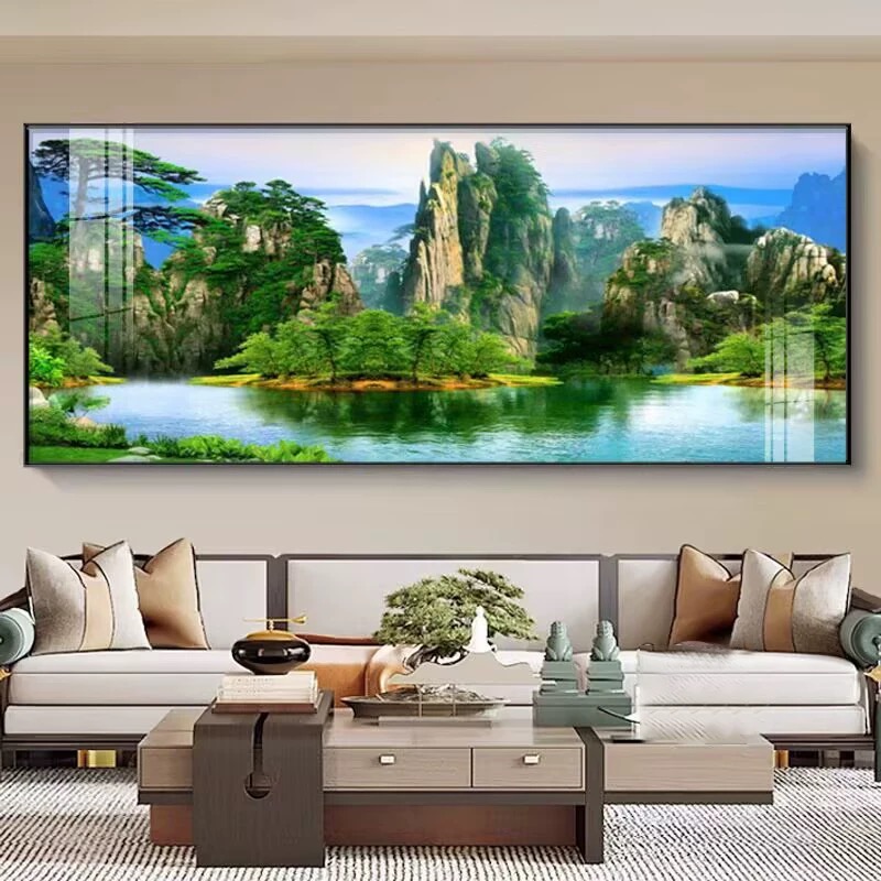山水画墙壁背景墙挂画桂林山水客厅装饰画办公室客厅背景墙挂画