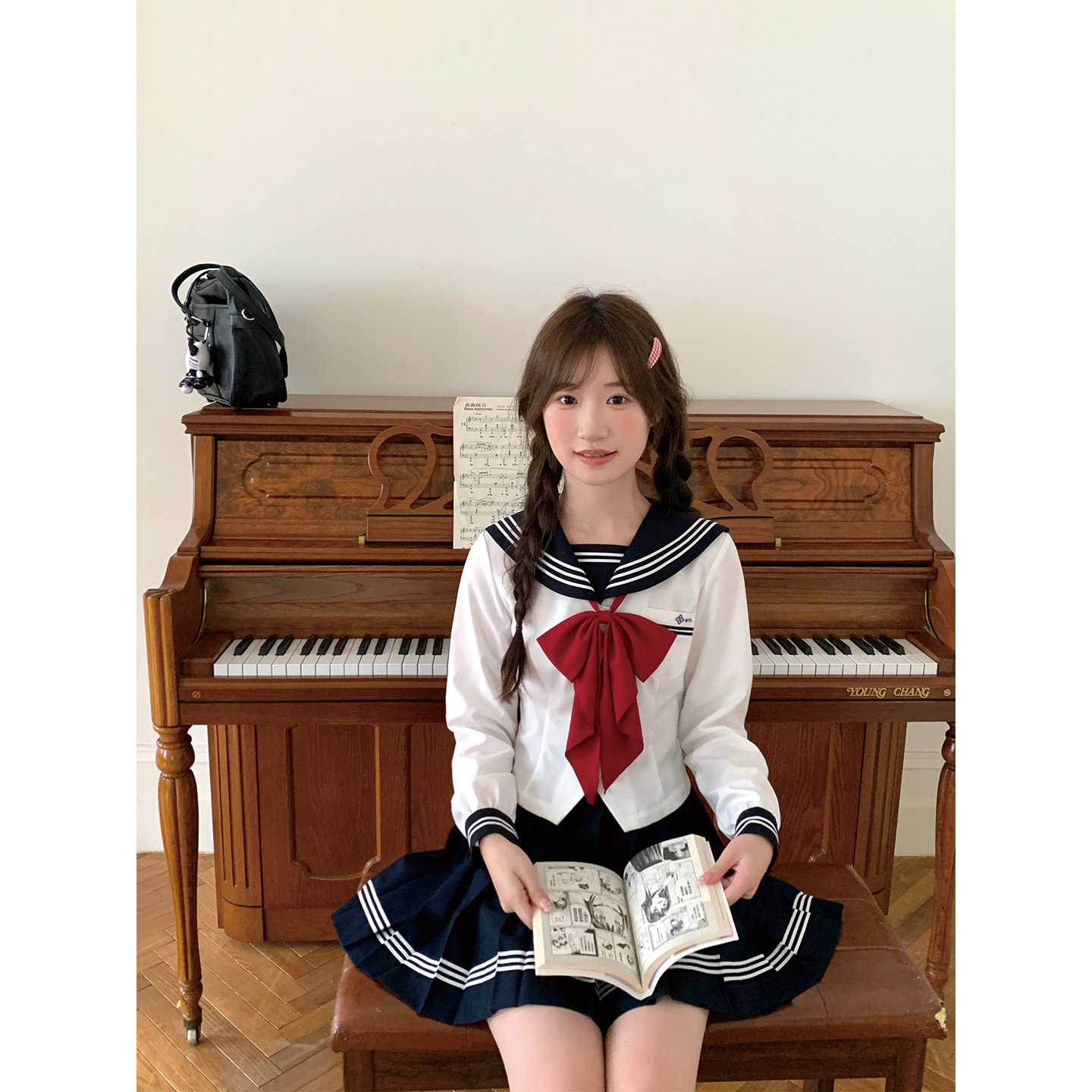 东京岁时记jk日系白色水手服长袖衬衫上衣女小个子夏季学院风套装