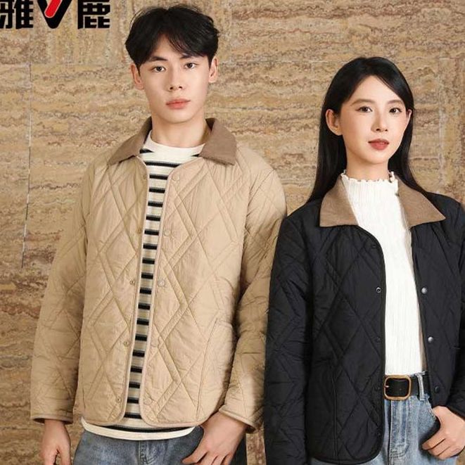 【衣哥专属】雅鹿（可拆卸领子）老钱风菱格100%羊毛气绒衣外套E18