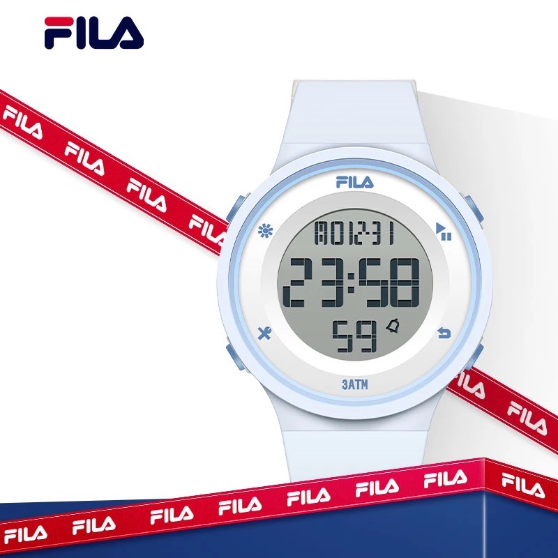 FILA斐乐电子手表运动简约防水时尚初高中大学生男女夜光腕表礼物