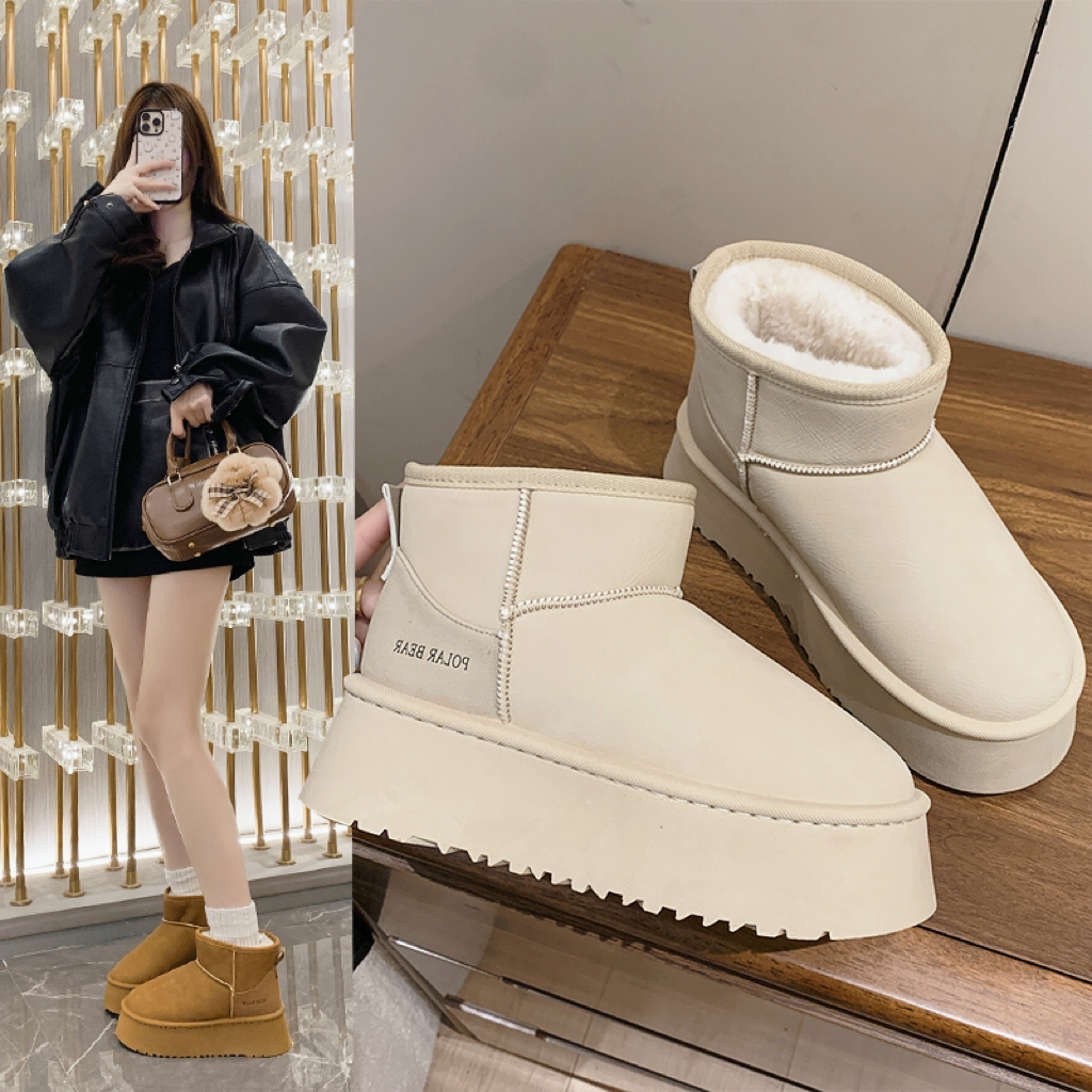 厚底防水防滑小个子6cm加绒加厚雪地靴2025现货增高厚底百搭女鞋