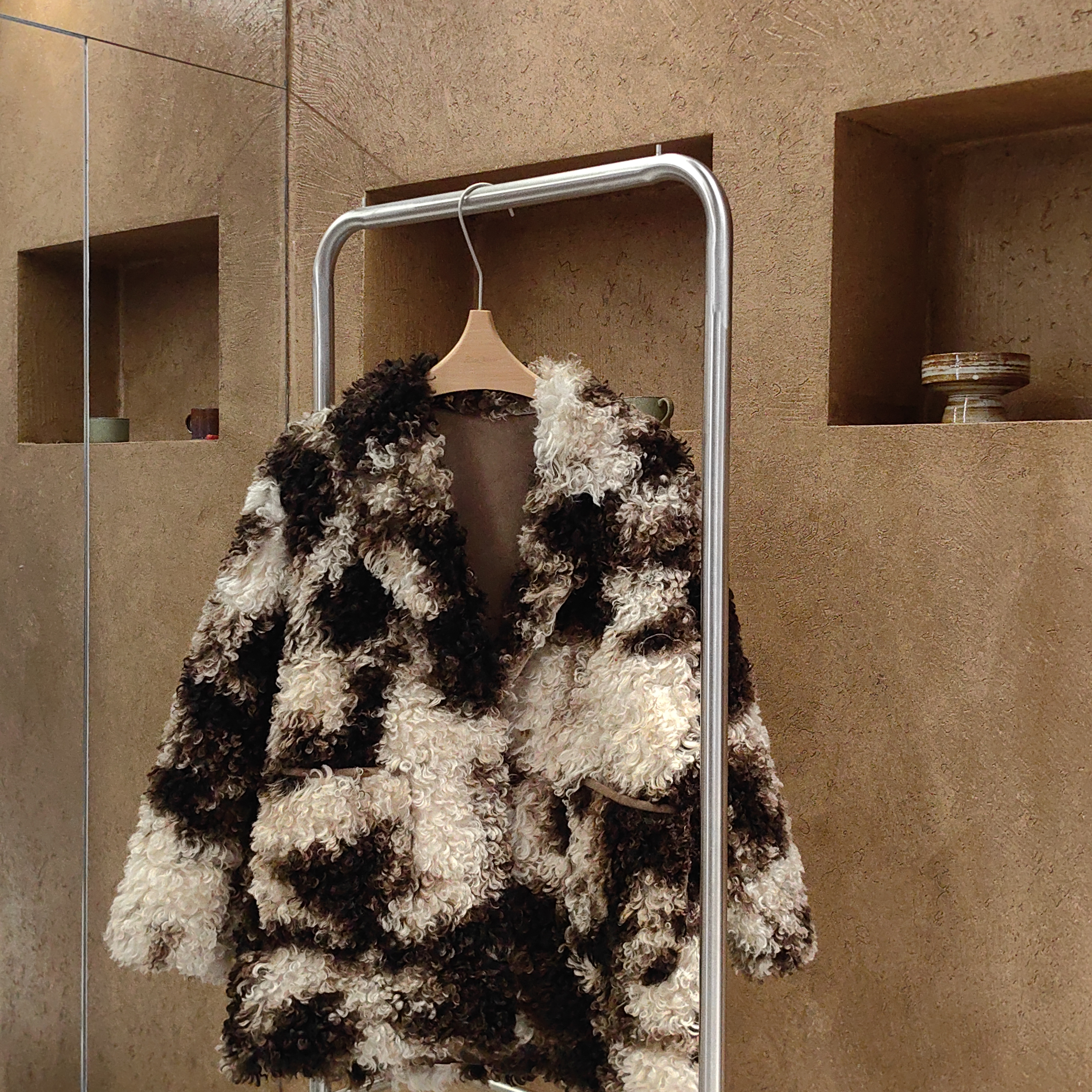 GUIDI GUDI【焦糖棉花糖】卷卷毛休闲贵妇长袖毛毛外套