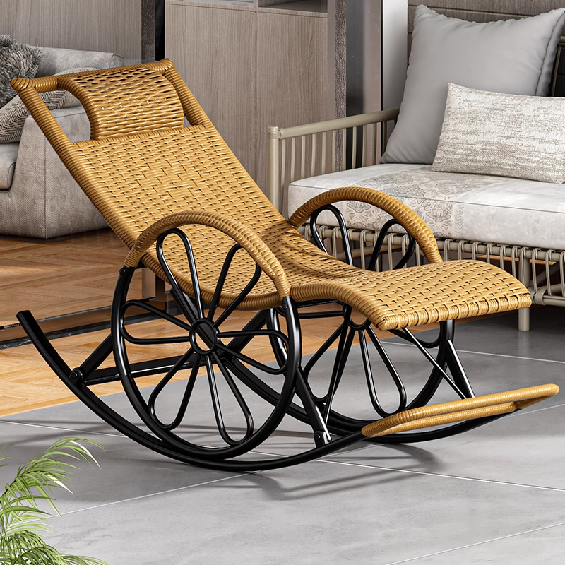 藤椅躺椅摇摇椅成人阳台家用休闲懒人大人老人专用睡觉逍遥椅藤编