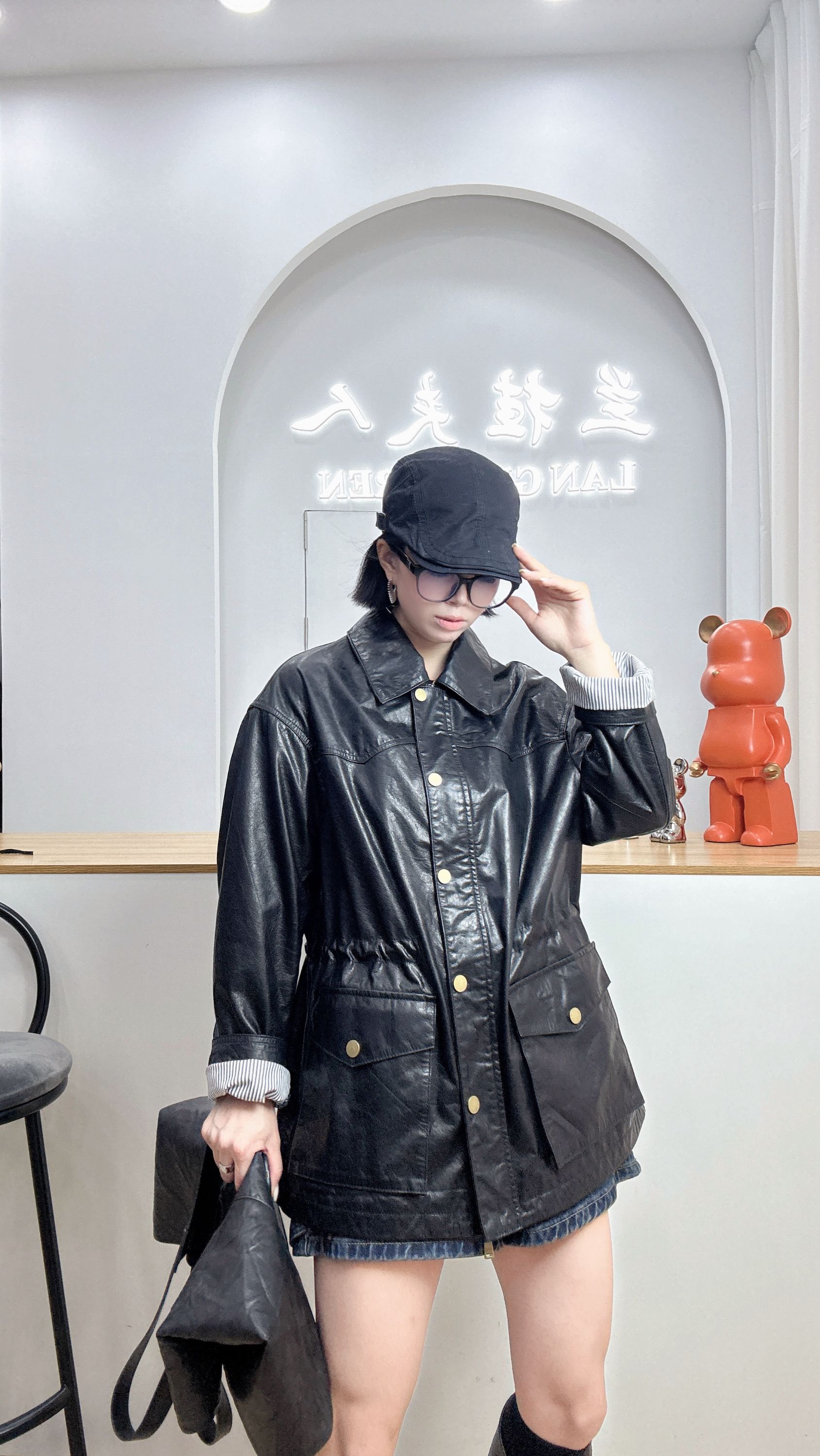 真皮头层牛皮油蜡女士外套时尚休闲长款25505气质网红