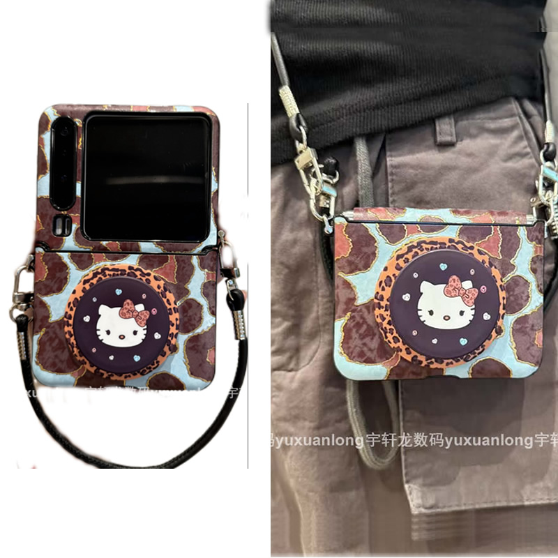 豹纹KT适用华为purax手机壳pocket2皮纹磁吸支架荣耀magicvflip2