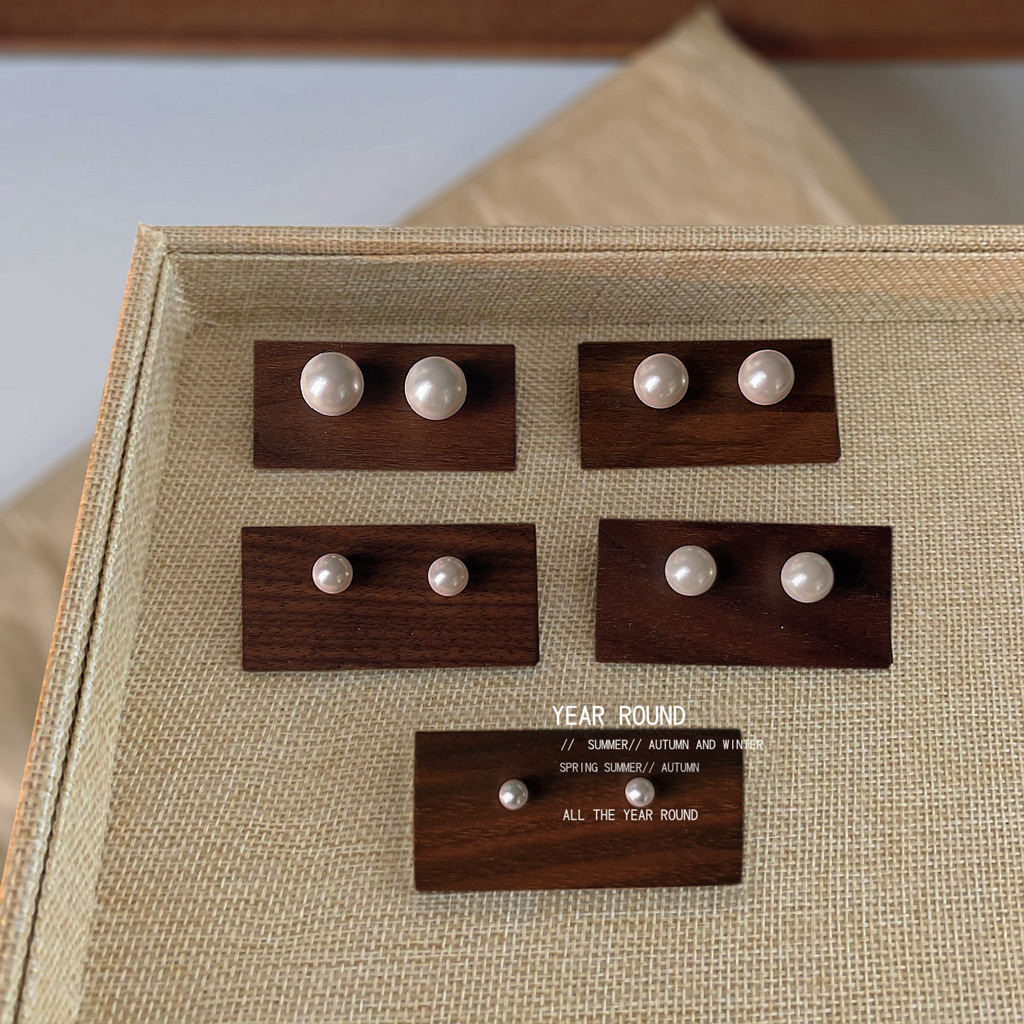 925银玻璃耳饰 珍珠925银针许妍同款