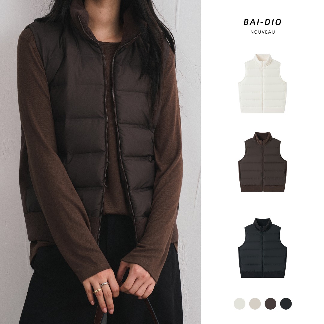 高品质秋冬轻薄羽绒马甲百搭修身立领防风保暖无袖背心轻便舒适