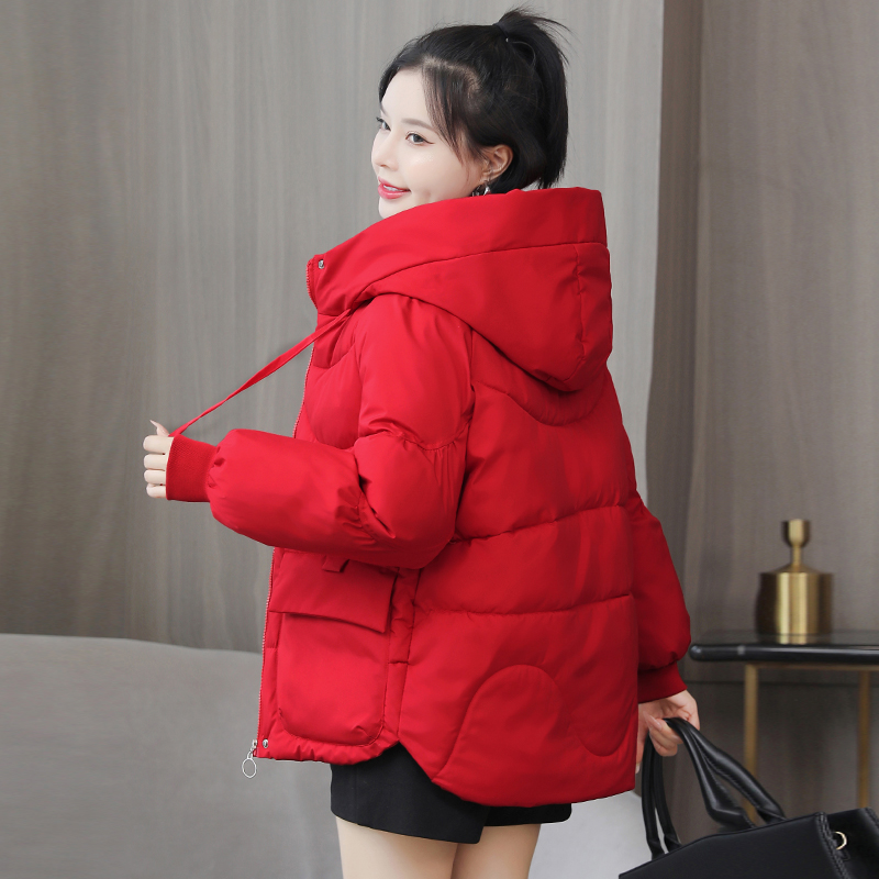 爆款棉服女短款2025冬季新款韩版时尚洋气红色棉袄小个子加厚外套