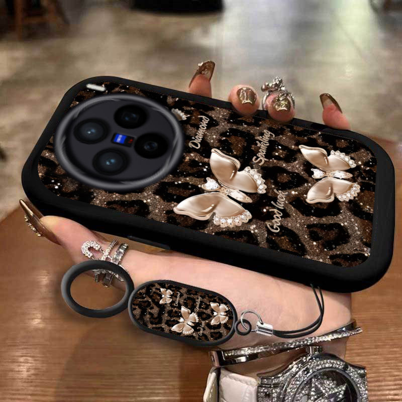 适用vivoX200Ultra手机壳轻奢豹纹蝴蝶vivoX200S网红个性手机壳v