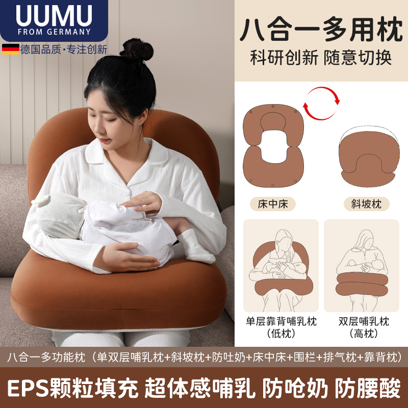 六合一多功能婴儿哺乳斜坡枕喂奶护腰神器新生儿枕头婴儿斜坡枕夏