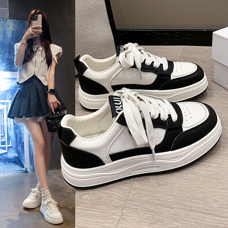 小白鞋女款2025新款秋季真皮运动休闲鞋巨好看百搭板鞋厚底鞋子女