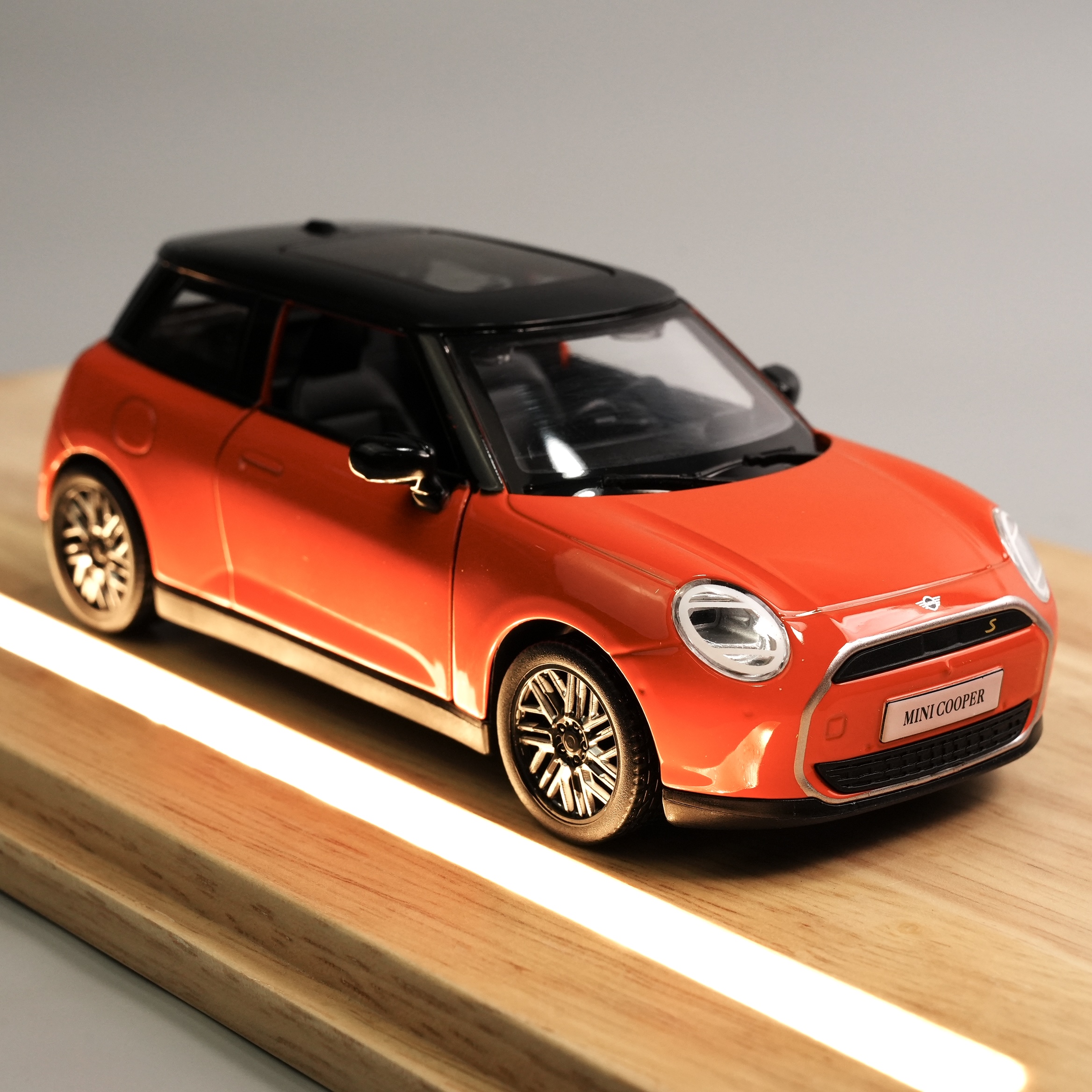 mini迷你Cooper合金汽车模型1:28声光回力车仿真收藏摆件