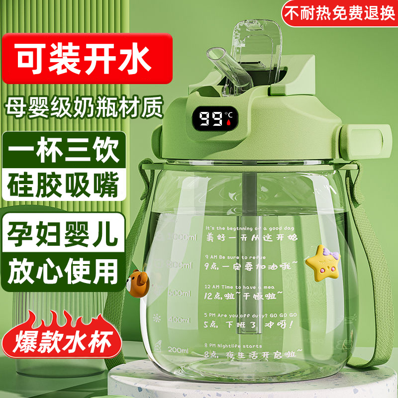2000大肚水杯2025新款女高颜值水壶学生杯子儿童加厚大肚杯夏天