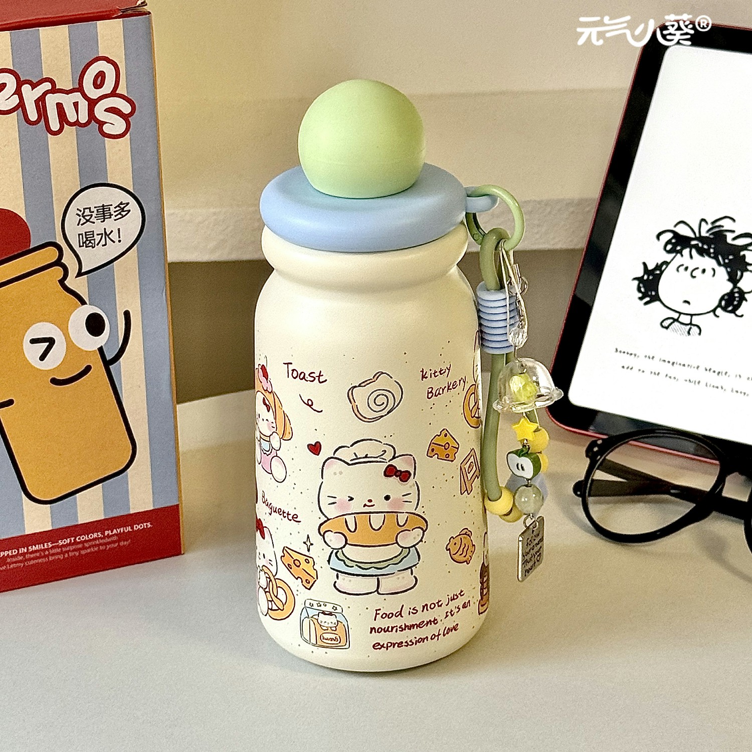 2025新款高颜值便携式双饮保温杯女生316不锈钢卡通可爱吸管水杯