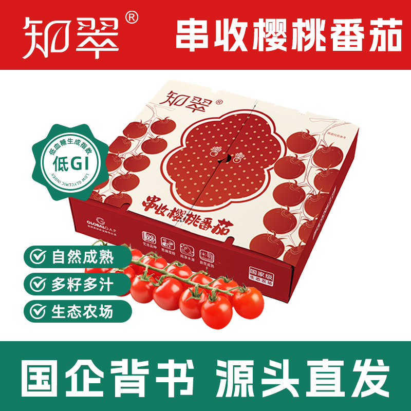 【知翠】串收樱桃番茄 柿柿如意礼盒 国企品质西红柿低GI高品质番茄