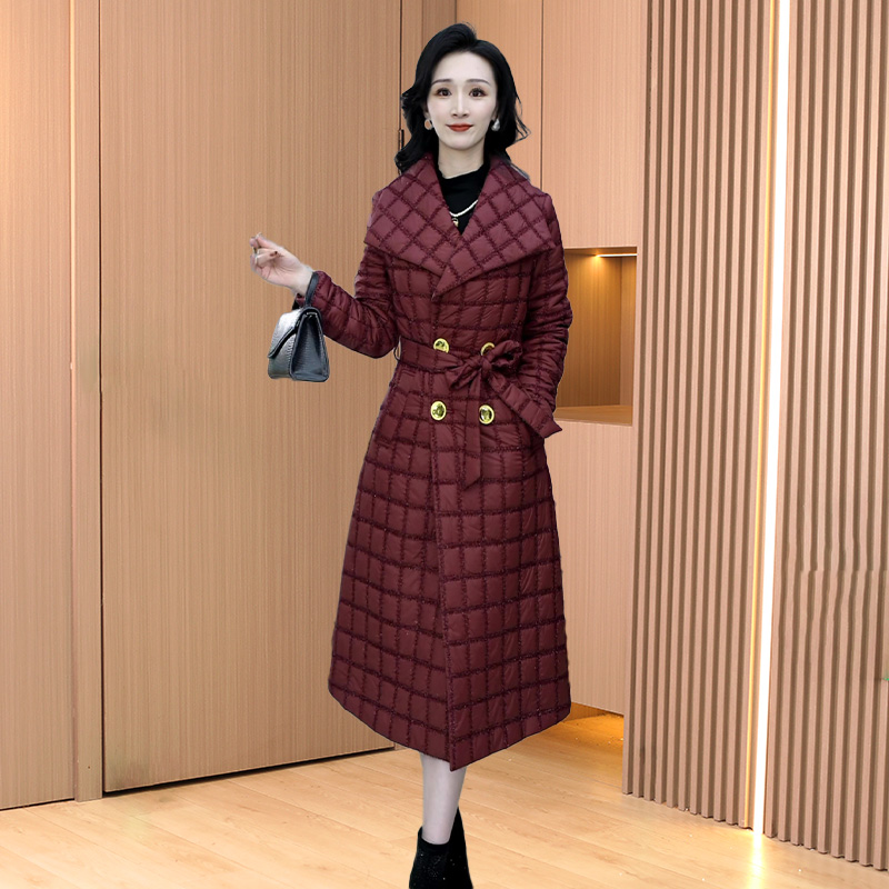 品牌红色时尚韩版中长款外套女2025秋冬新款收腰气质减龄爆款大衣