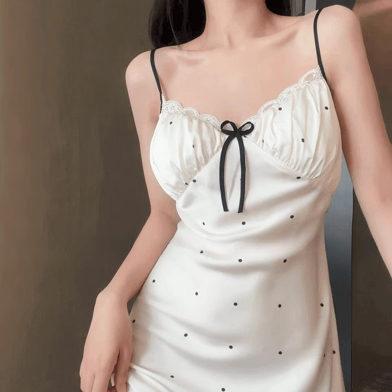 【冰丝吊带睡裙】夏季新款睡衣私房约会小胸聚拢睡裙女性感花边冰丝