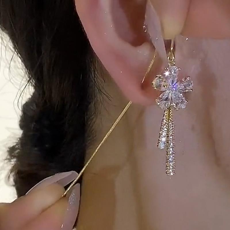 925银耳饰 防过敏精致耳钉耳坠流苏耳线女轻奢高级感小众百搭耳环