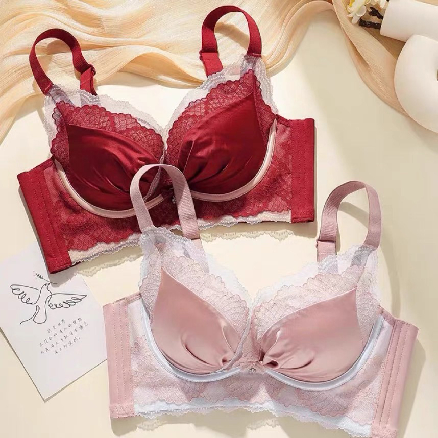 2511桑蚕丝内衣女小胸聚拢显大无钢圈调整型收副乳防下垂文胸