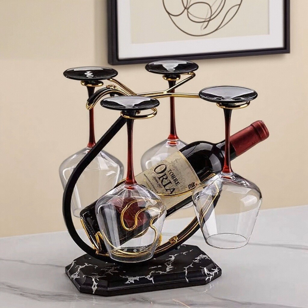 天鹅红酒杯架轻奢高档家用悬挂红酒架红酒柜装饰摆件葡萄酒杯倒挂