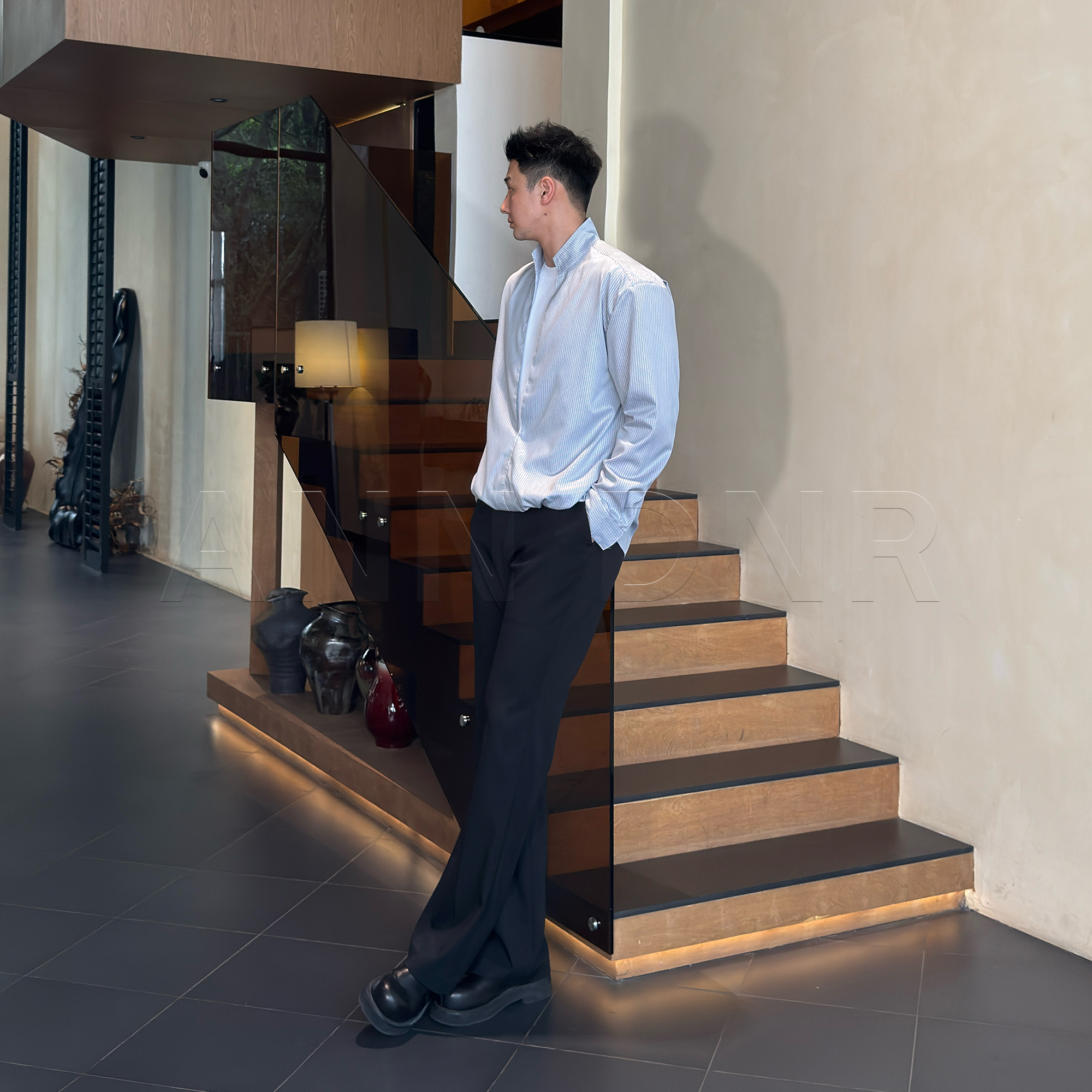 ANN DNR”早秋休闲时尚百搭垂顺感中腰西裤KL12322