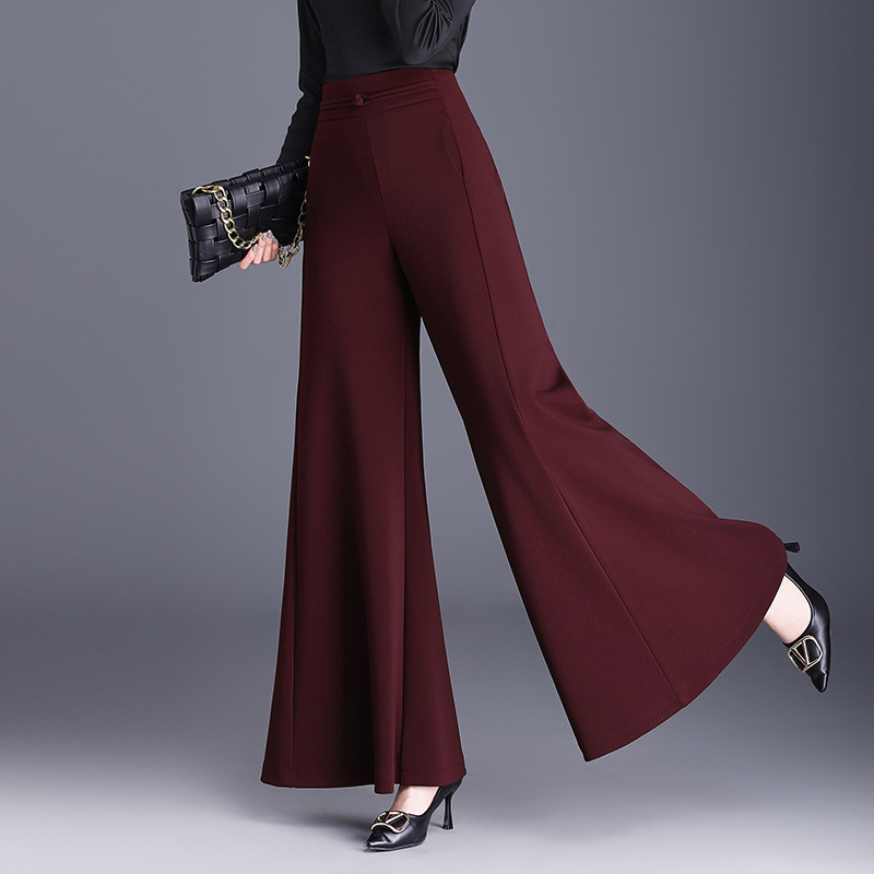 国风洋气宽松垂感时尚阔腿裤裙裤春夏季新款气质休闲大脚裙裤CY