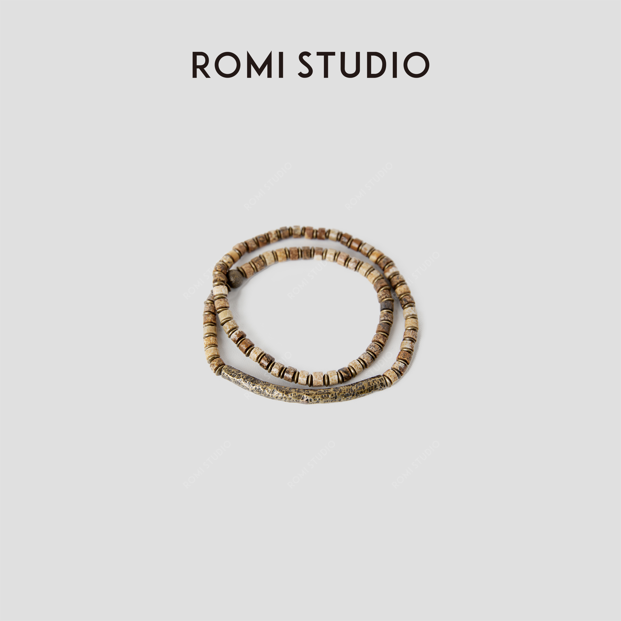 ROMI STUDIO 铜合金手链 复古民族风做旧质感手链RWCRP34784