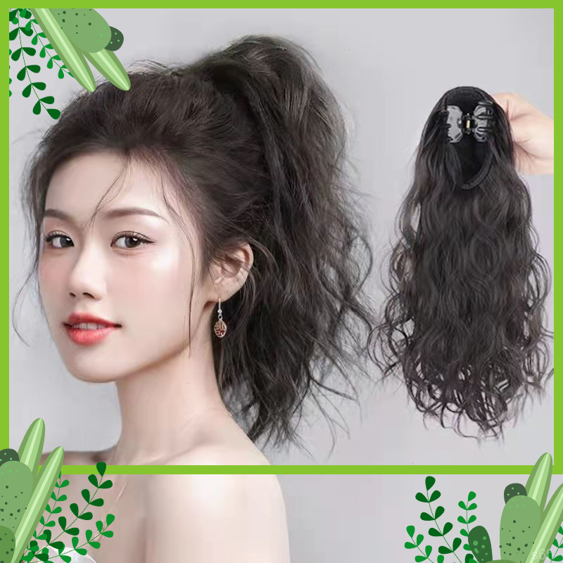 抓夹云朵烫高马尾韩式网红羊毛仿真卷自然隐形无痕水波纹短发马尾